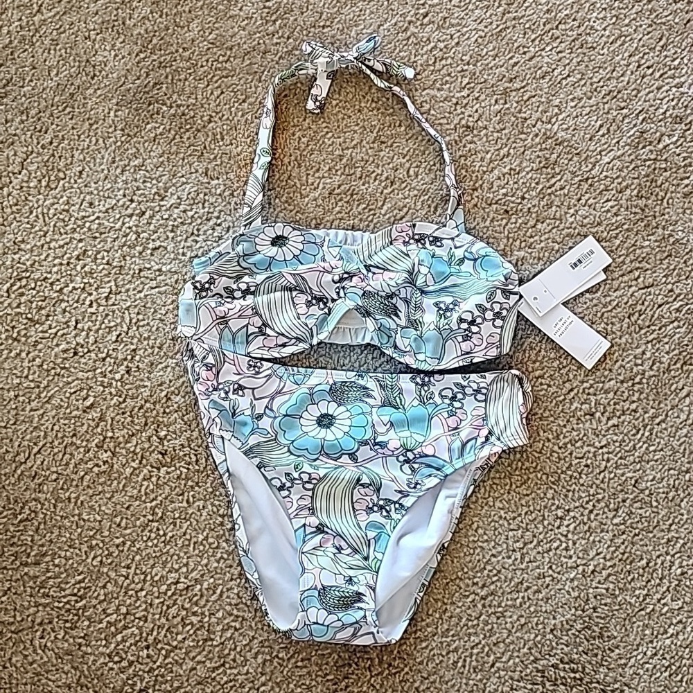 Janie and Jack Floral Halter Bikini Top Size 18